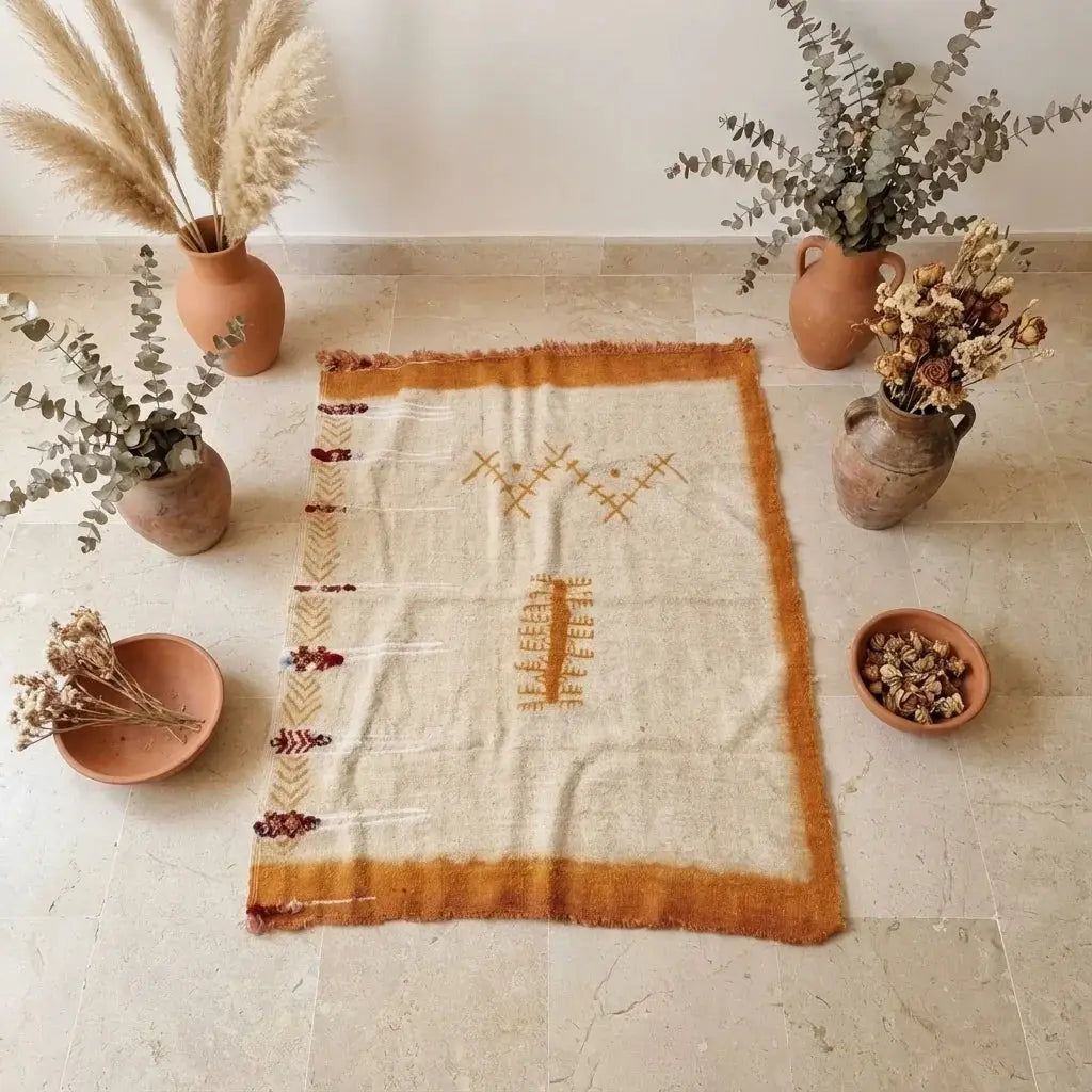 Tapis Mural Berbère "Tazrzit" – Décoration Artisanale Amazigh Fait Main | Rugatlas RUGATLAS