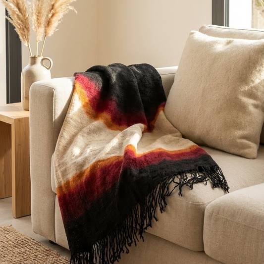 Adghar Fatima — Plaid, Écharpe & Décoration Murale Amazigh Poly-usage