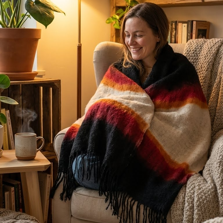 Adghar Fatima — Plaid, Écharpe & Décoration Murale Amazigh Poly-usage RUGATLAS