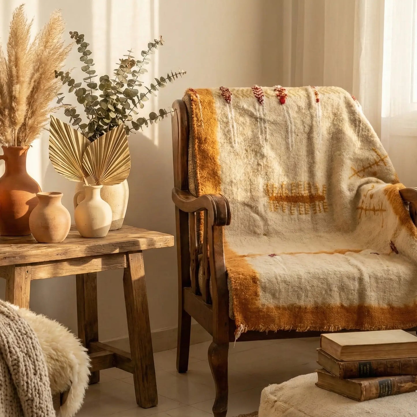 ADGHAR “Tazrzit” – Pièce Décorative Murale, Fait Main par Fatima dans l’Atlas RUGATLAS