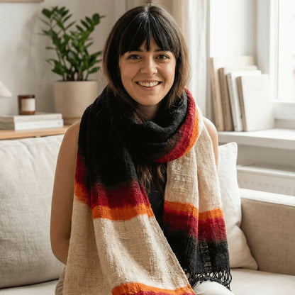 Adghar Fatima — Plaid, Écharpe & Décoration Murale Amazigh Poly-usage RUGATLAS