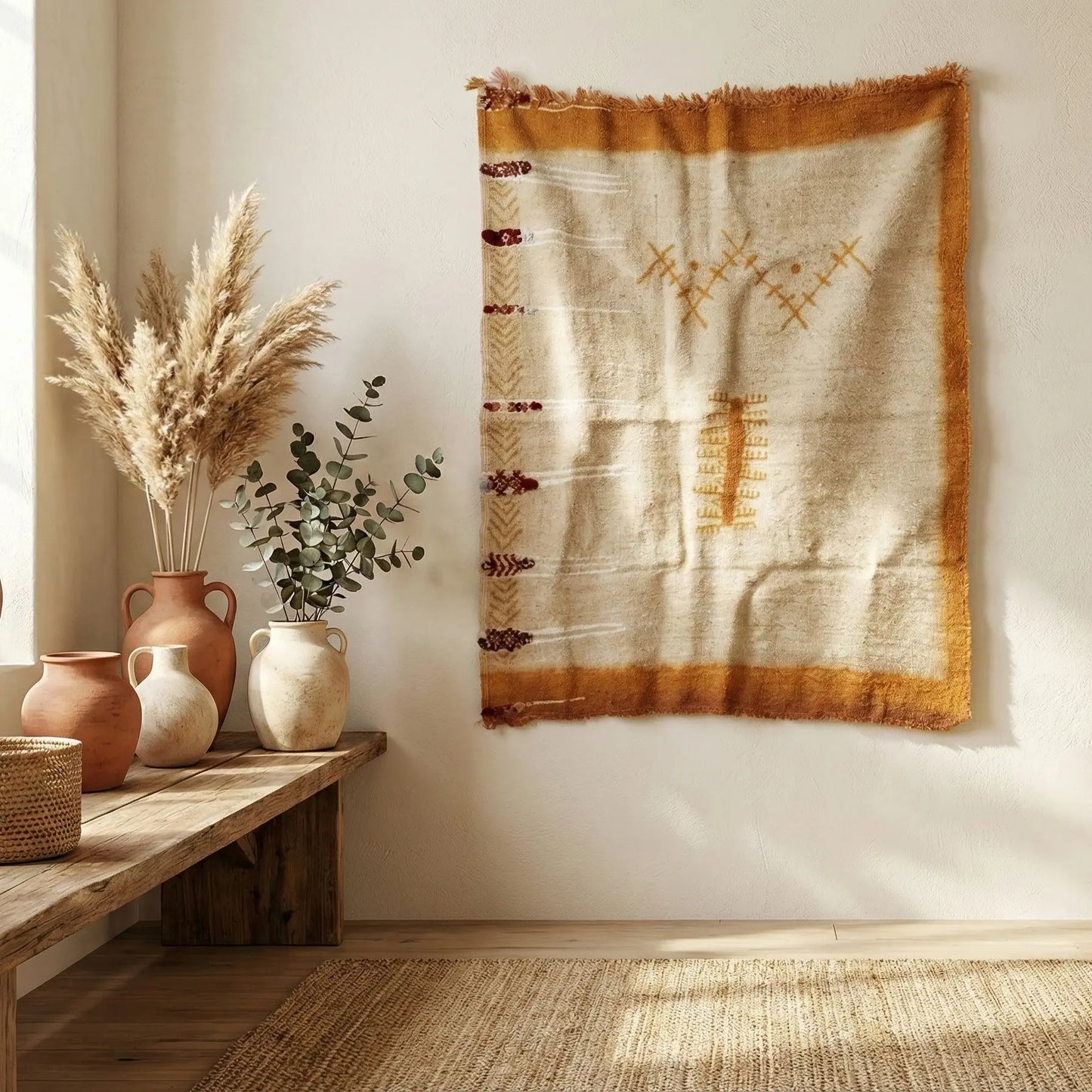 ADGHAR “Tazrzit” – Pièce Décorative Murale, Fait Main par Fatima dans l’Atlas RUGATLAS