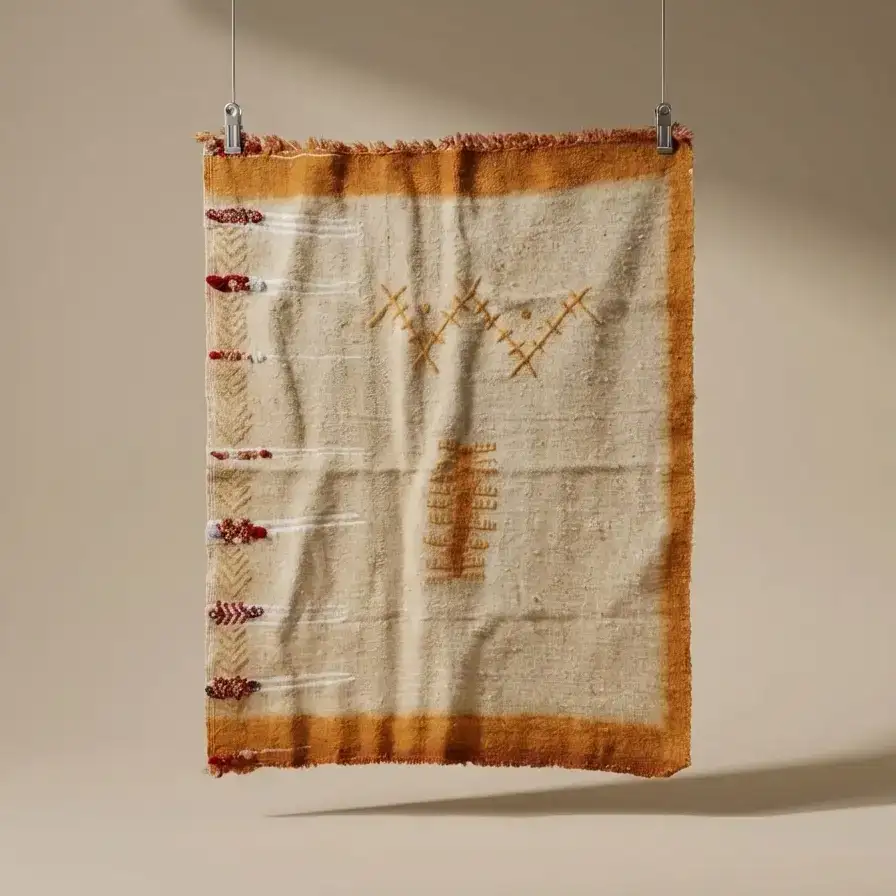 ADGHAR “Tazrzit” – Pièce Décorative Murale, Fait Main par Fatima dans l’Atlas RUGATLAS